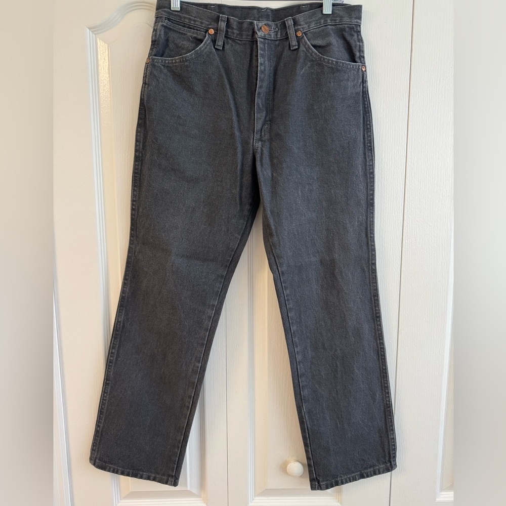 Wrangler Men’s Straight-Leg Black Denim Jeans Size 33-30